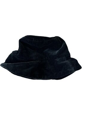 Vintage 90s Baby Gap Black Velvet Cotton Bucket Hat Size Medium